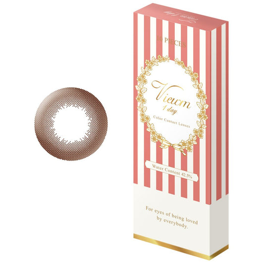 10Pc Bume Viewm 1 Day Pure Brown -1.25 Contact Lenses Japan