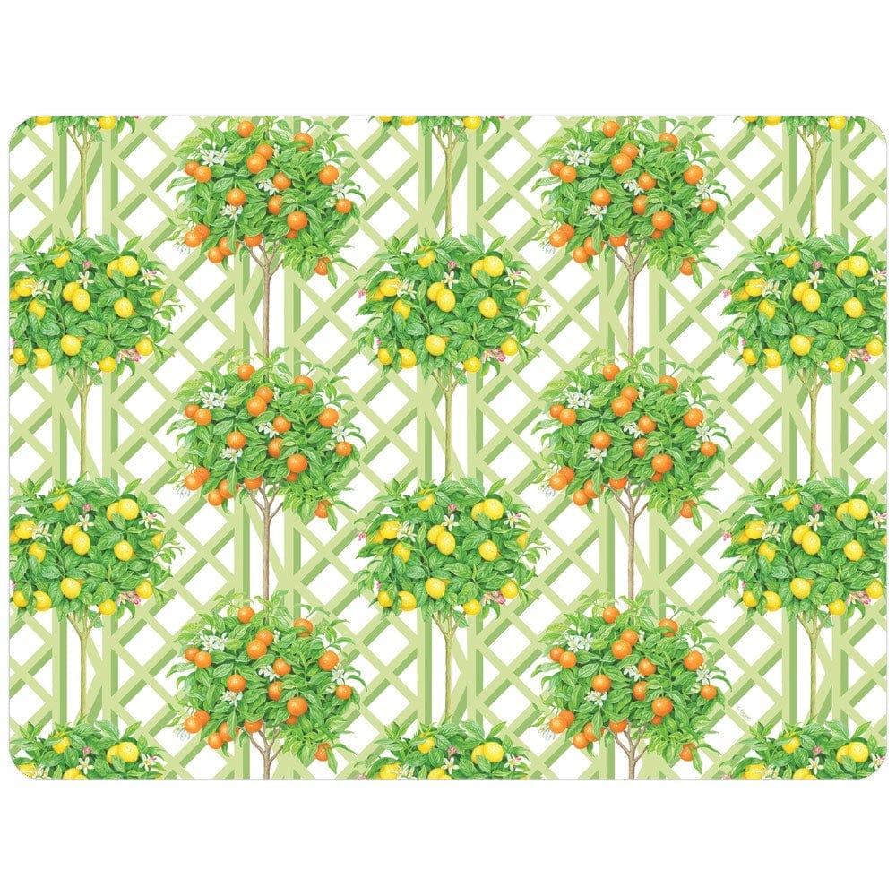 Citrus Topiaries Rectangle Paper Placemats - 12 Per Package