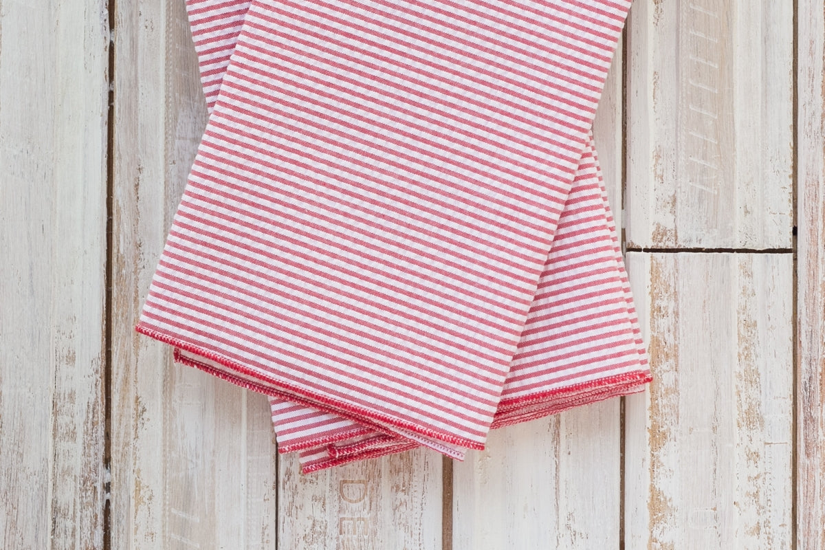 Cloth Beverage Napkins - Seersucker | Set of Four