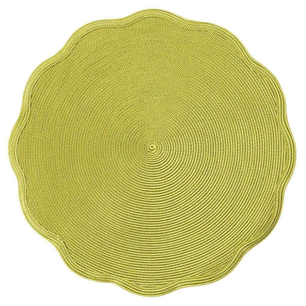 Braided Scallop Edge Round Placemat in Avocado - 1 Each