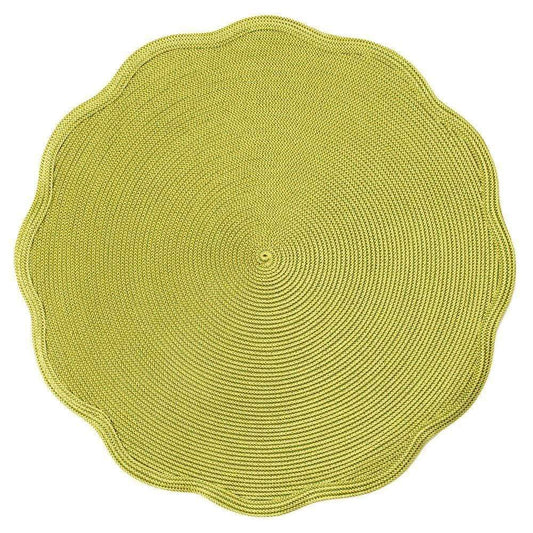 Braided Scallop Edge Round Placemat in Avocado - 1 Each