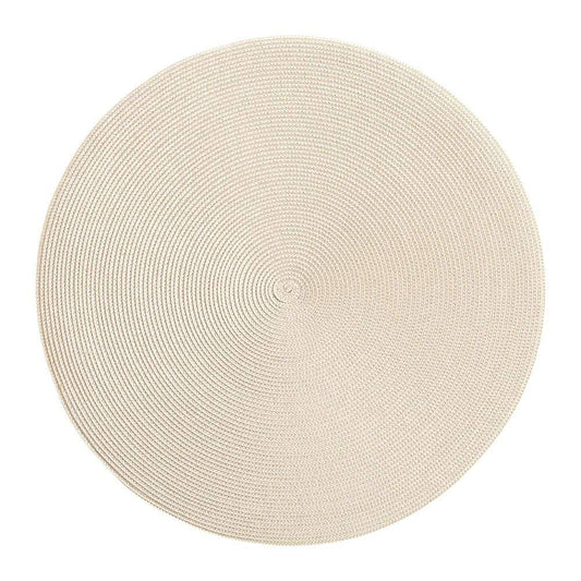 Braided Round Placemat in Silver & Sand - 1 Each