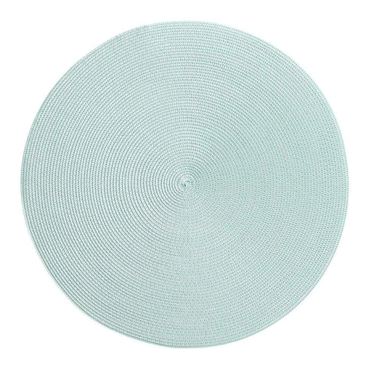 Braided Round Placemat in Silver & Aqua - 1 Each
