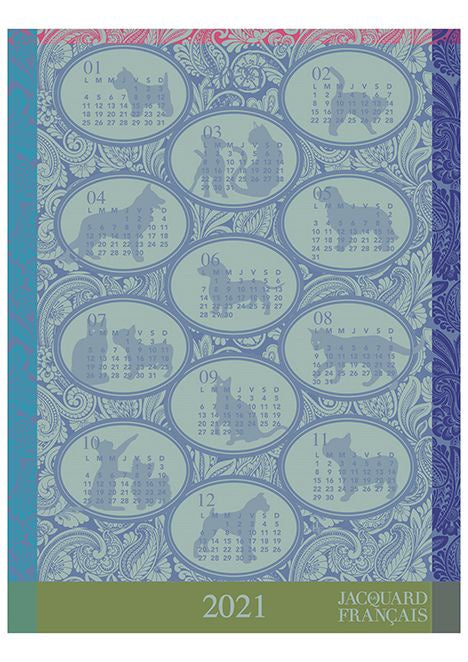 Calendrier 2021 Blue Tea Towel