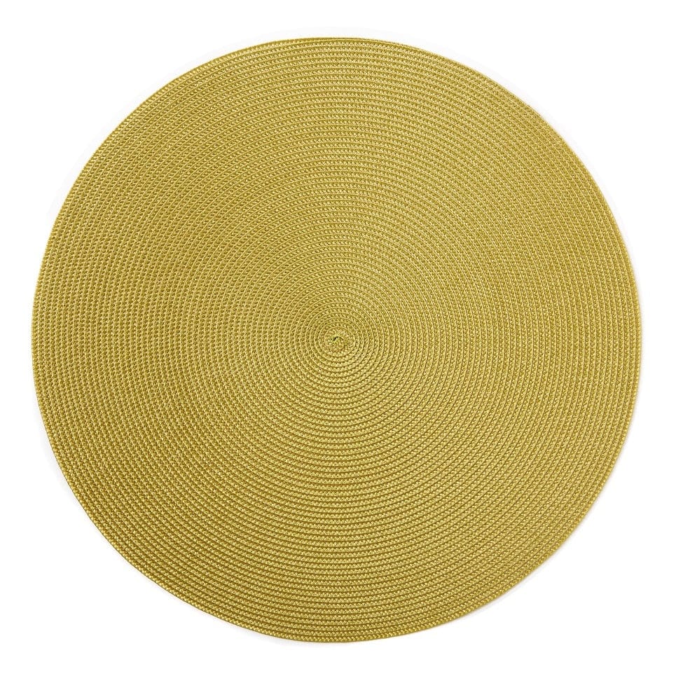 Braided Round Placemat in Gold & Avocado - 1 Each