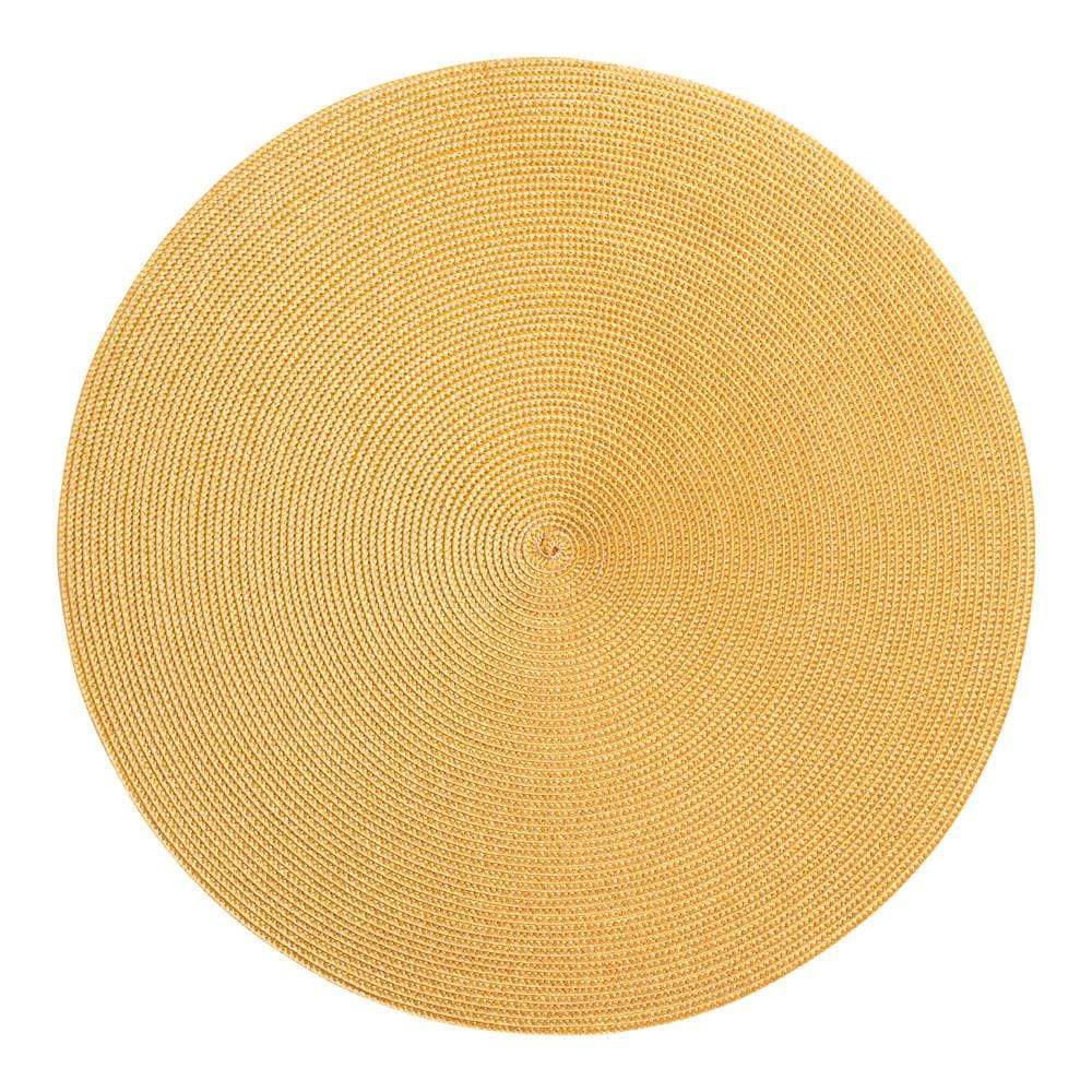 Braided Round Placemat in Mustard & Tan - 1 Each
