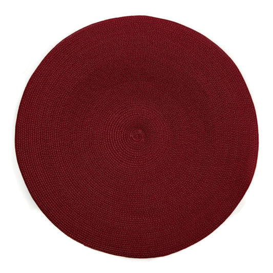 Braided Round Placemat in Bordeaux - 1 Each