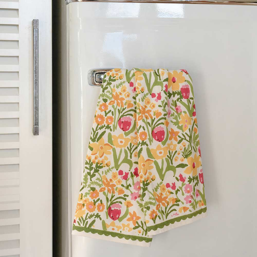 70s Flower Tea Towel set/2