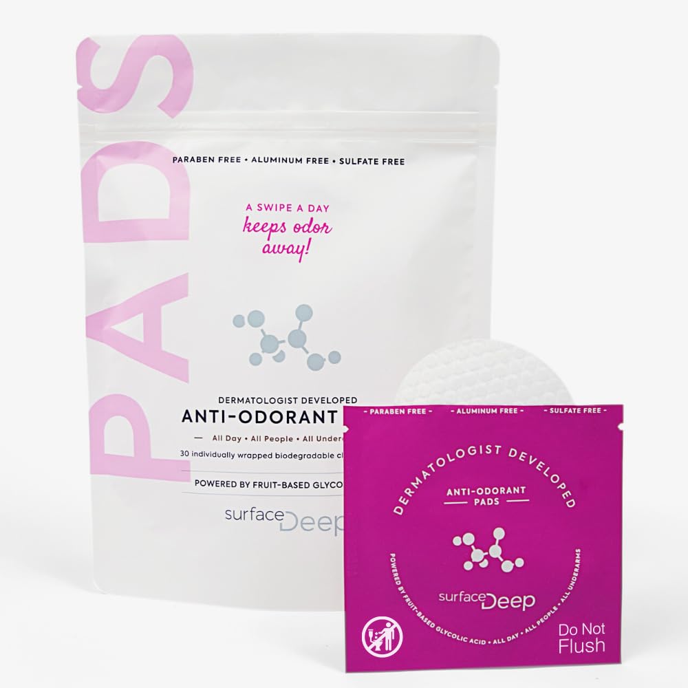 Deodorant Wipes, Dermatologist Developed & Patented, Anti-Odorant Body Wipes, Natural Deodorant, Travel Friendly Deodorant, Perfect Travel Deodorant Women/Men, Individually Wrapped, 30PK