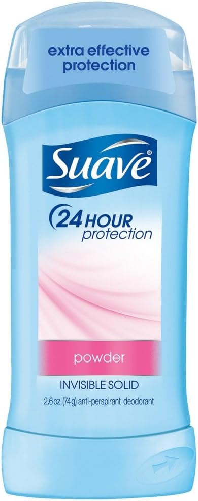 Suave 24 Hour Protection Invisible Solid Deodorant for Women, Powder - 2.6 oz - 3 pk