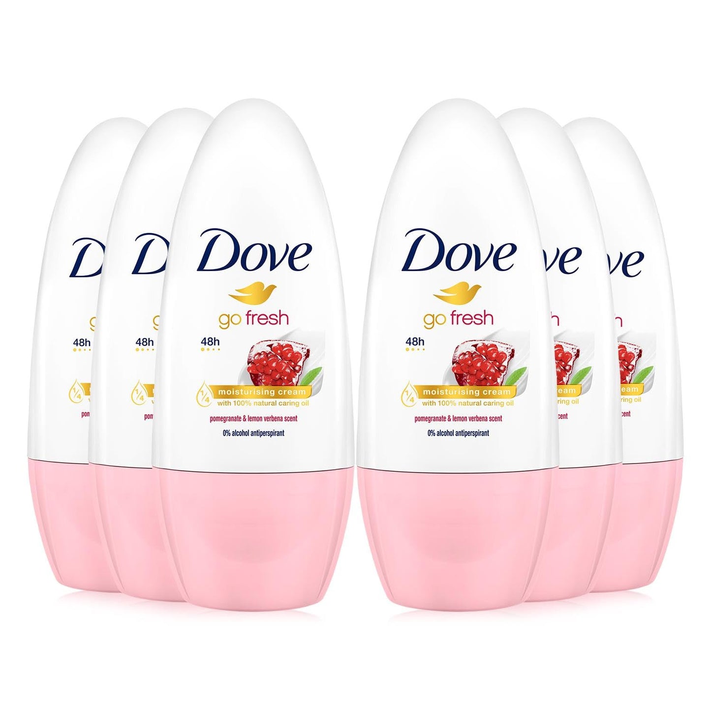 Dove Go Fresh Roll-On Deodorant with Pomegranate and Lemon-Verbena Scent (6 x 50 ml)