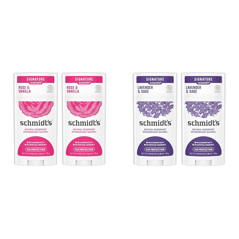 Schmidt's Aluminum Free Natural Deodorant for Women and Men & Aluminum Free Natural Deodorant for Women and Men, Lavender and Sage with 24 Hour Odor Protection, Vegan, Cruelty Free