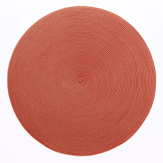 Braided Round Placemat in Gold & Red - 1 Each