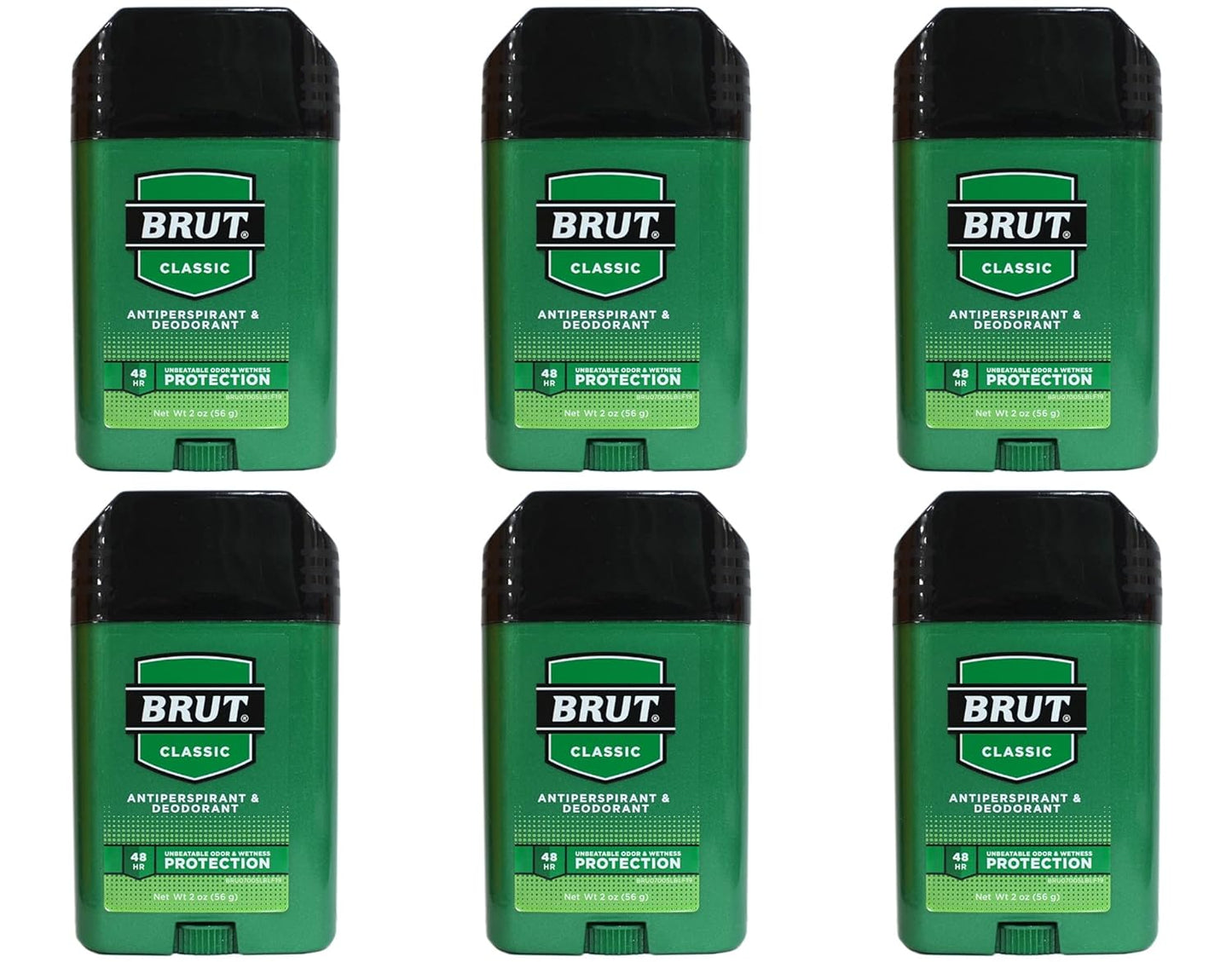 Brut Deodorant 2 Ounce Oval Solid Classic Scent(Anti-Perspirant) (59ml) (6 Pack)
