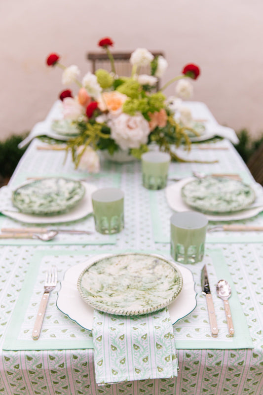 Spruce Candy Cane Placemats - Set of 4 with Dinner Napkins