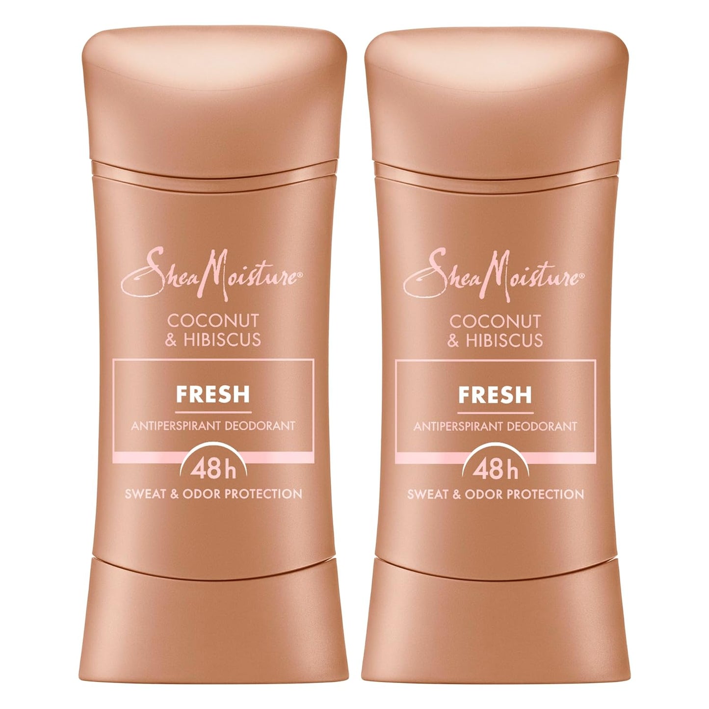 SheaMoisture Antiperspirant Deodorant Stick Fresh Coconut & Hibiscus 2 Count for 48HR Sweat & Odor Protection with No Parabens & No Mineral Oil 2.6 oz