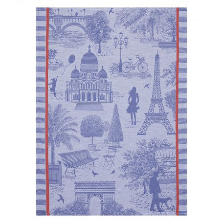 Tea Towel Toile De Paris - Purple