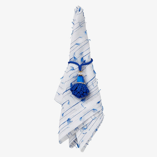 Napkins - Amalfi Blue and White Table Linens - Mode Living at Fig Linens and Home