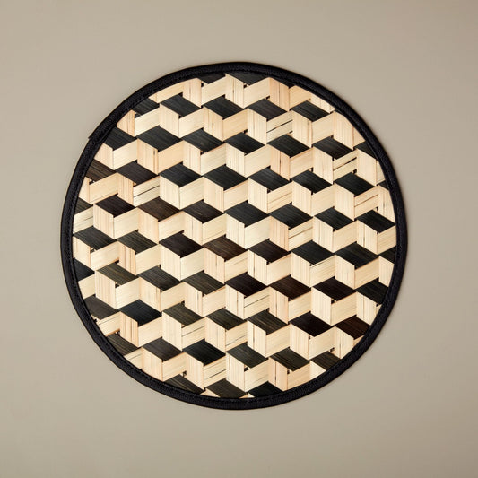 Black Woven Bamboo Placemat - Escher (Set of 4)