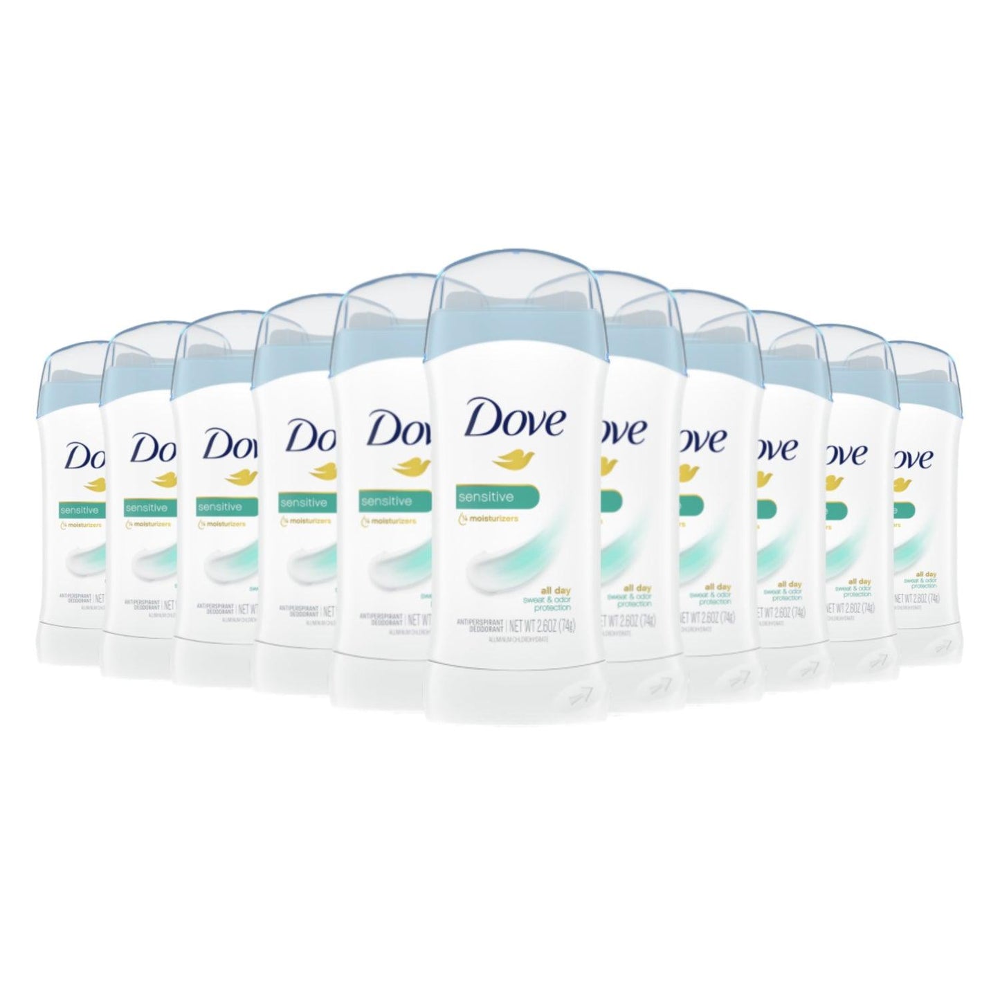 Dove - Invisible Solid Antiperspirant Deodorant stick for women Sensitive, 2.6 oz - 12 Pack