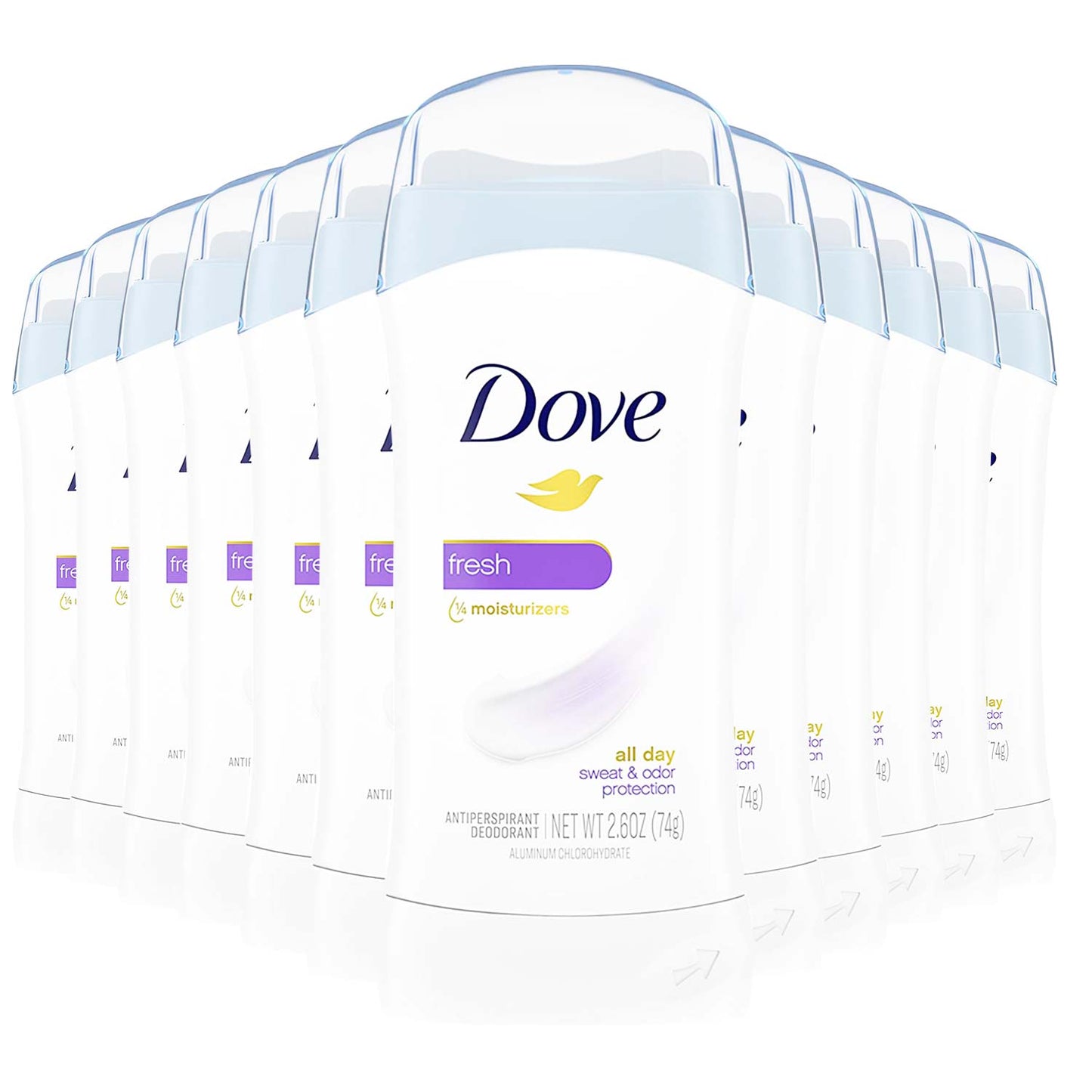 Dove Deodorant Fresh Invisible Solid - 2.6Oz Each - 12 Pack