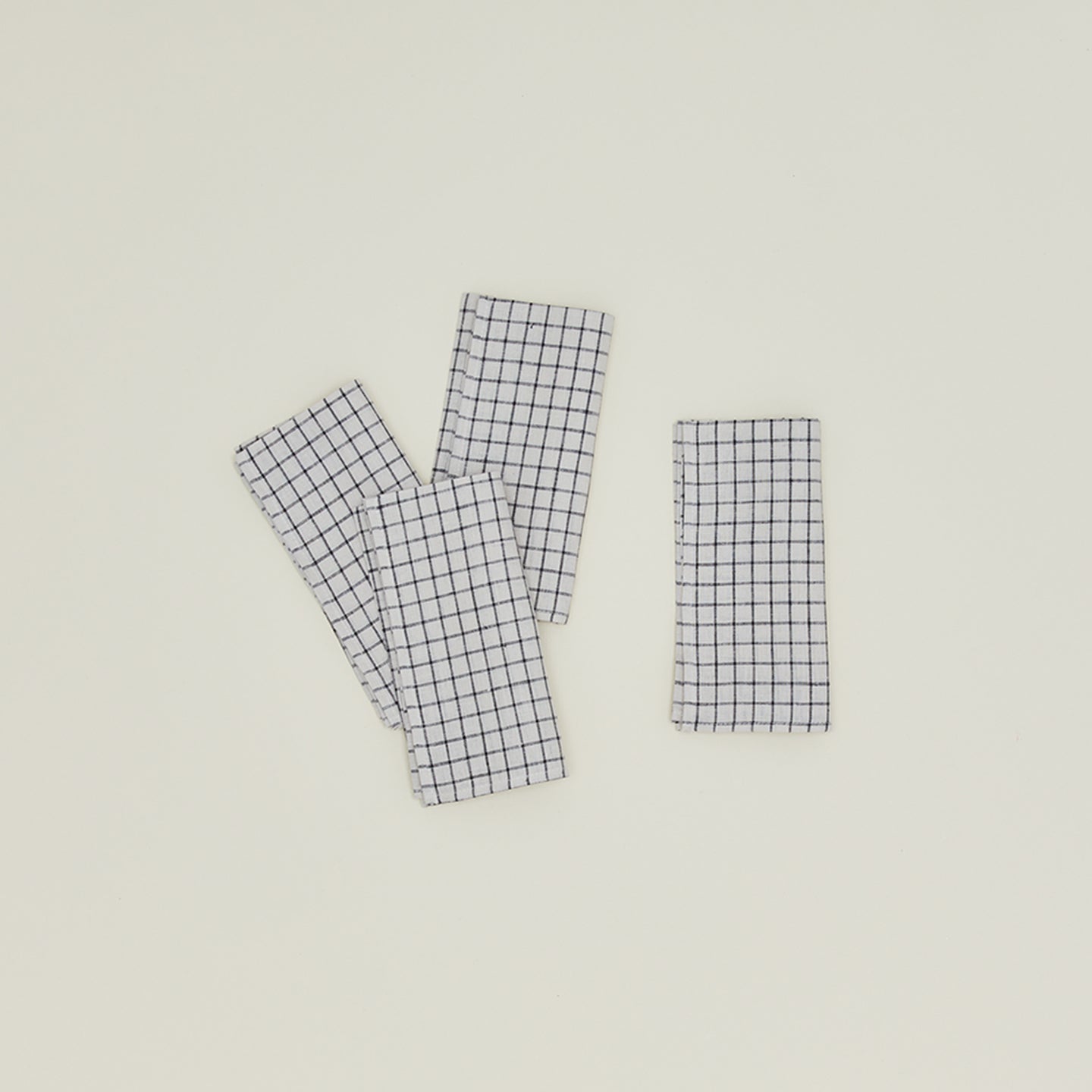 Checked Linen Napkin, Set of 4