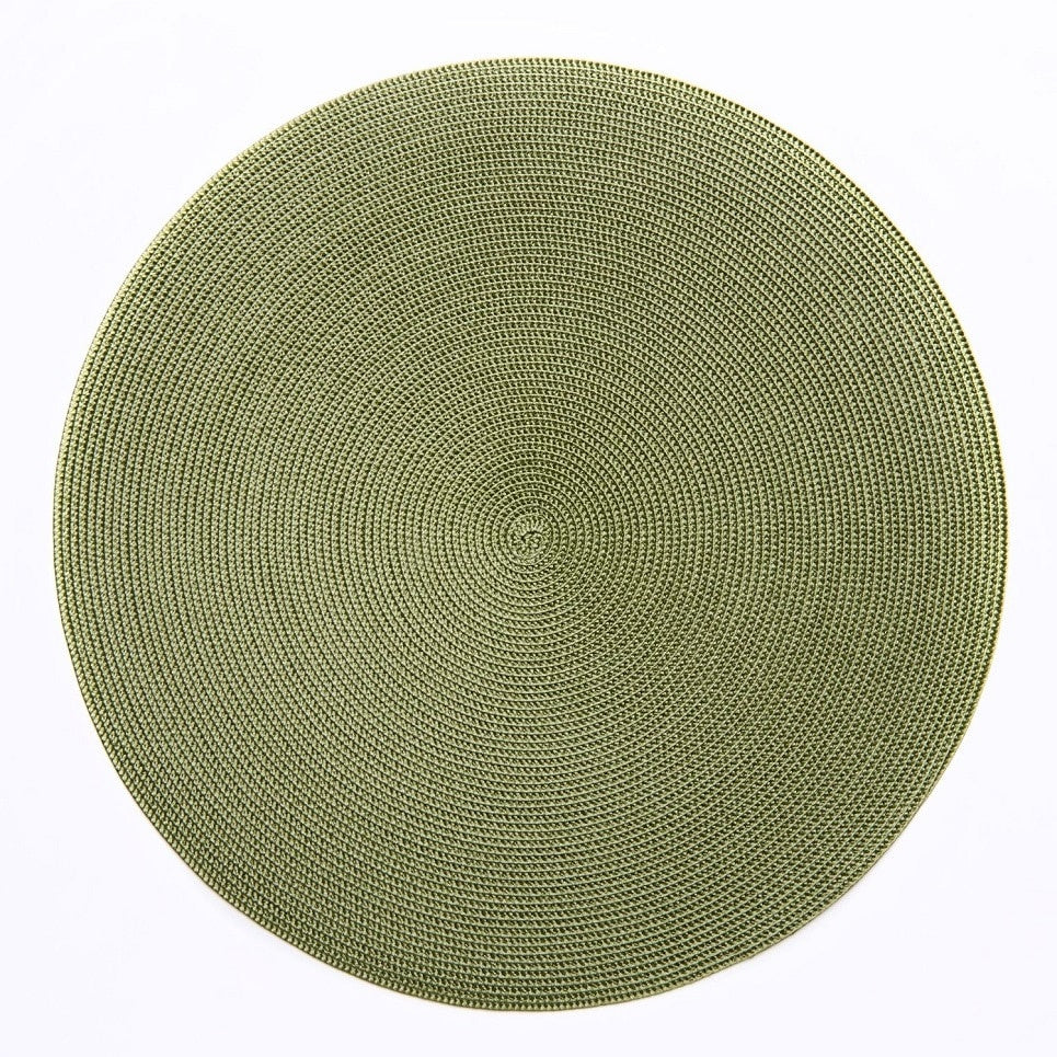 15" Round Linen Braid Placemat Grass