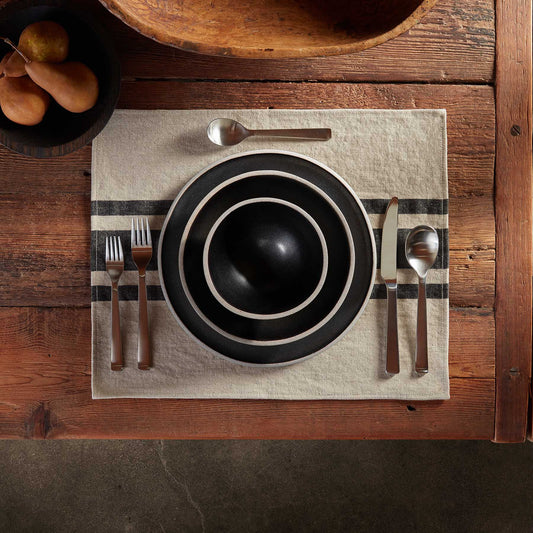 Three Stripe Placemat - Natural/Black