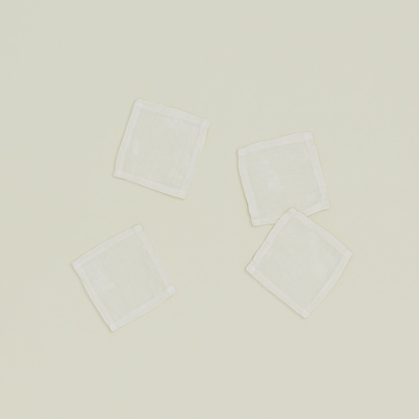 Simple Linen Cocktail Napkins, Set of 4 - Ivory