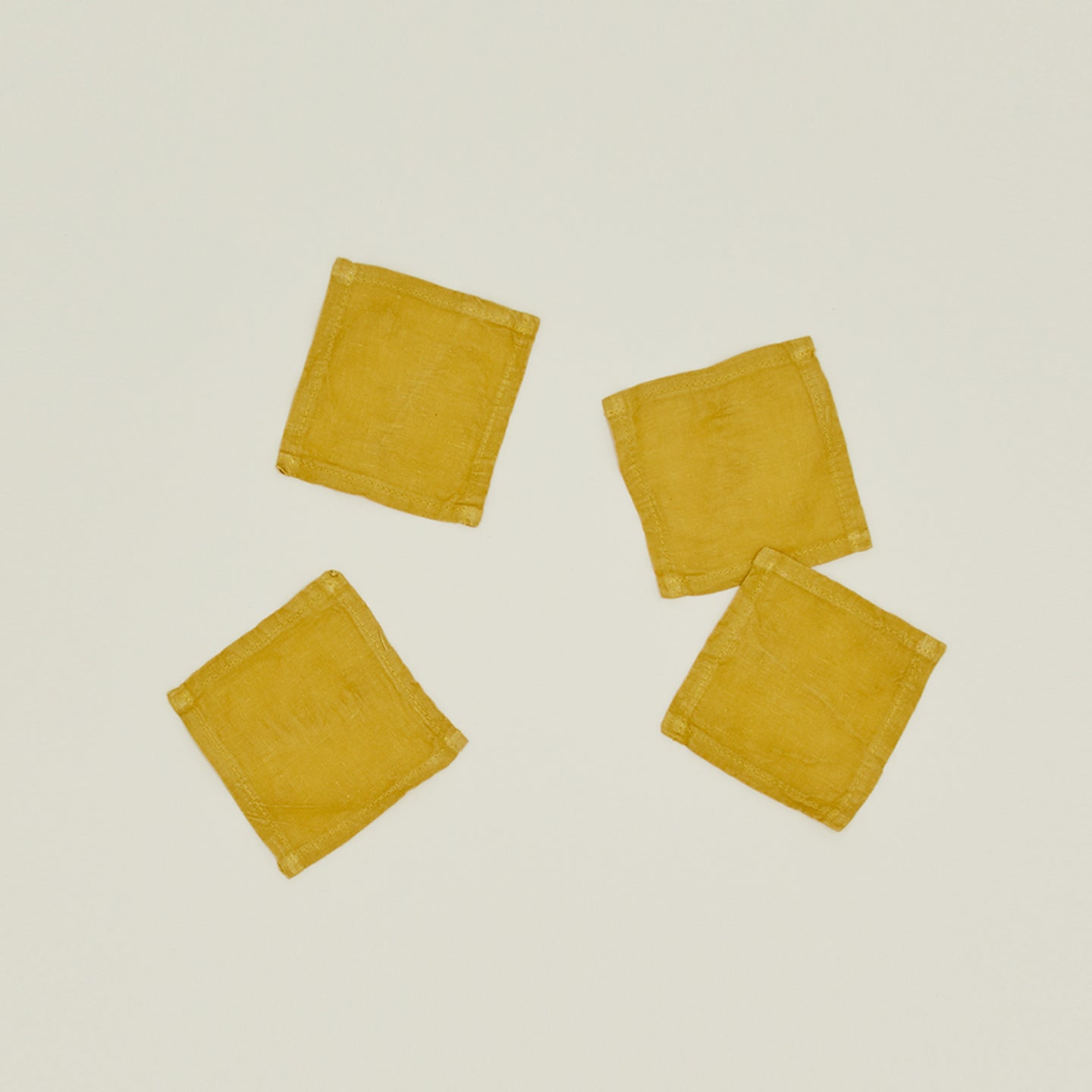 Simple Linen Cocktail Napkins, Set of 4 - Mustard