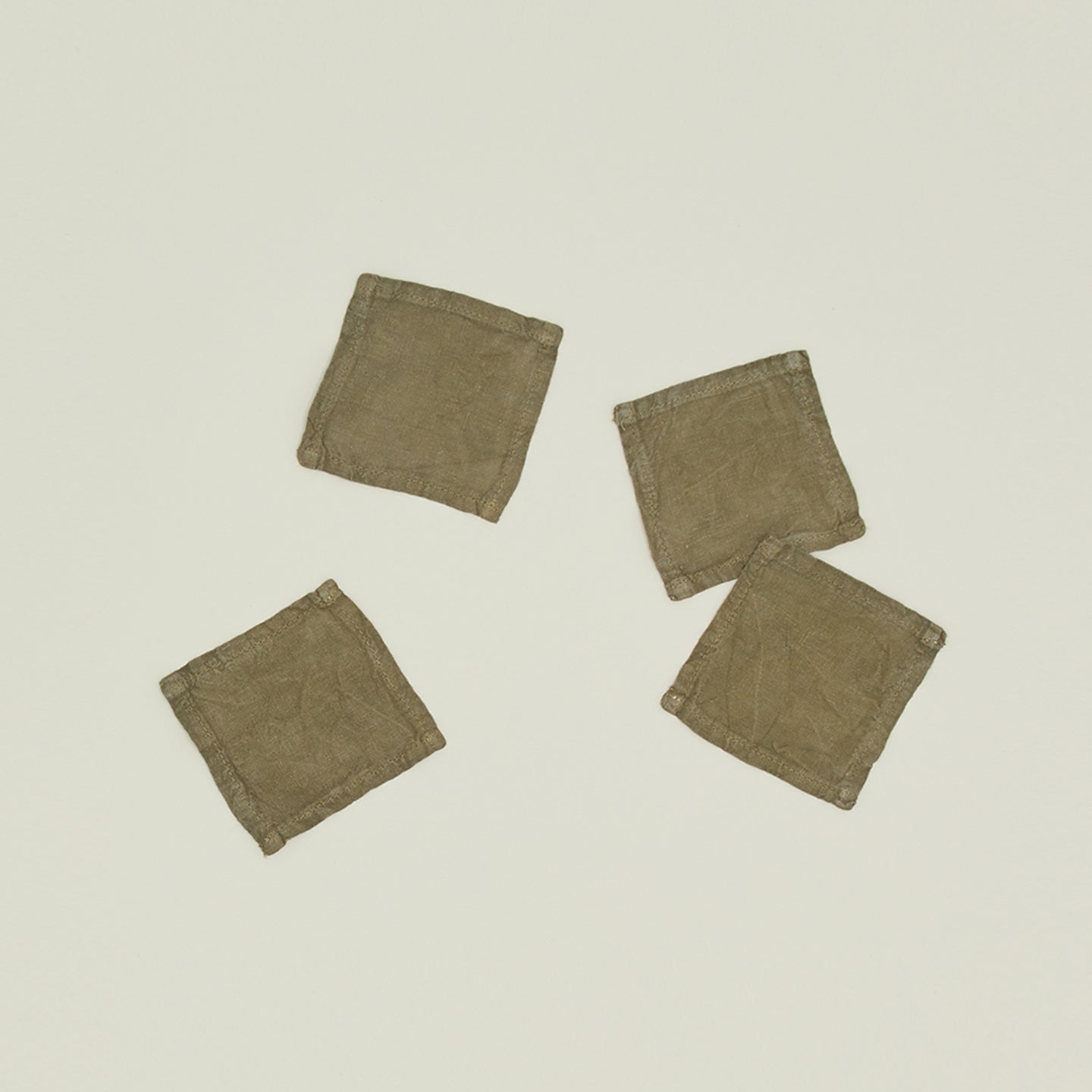 Simple Linen Cocktail Napkins, Set of 4 - Olive