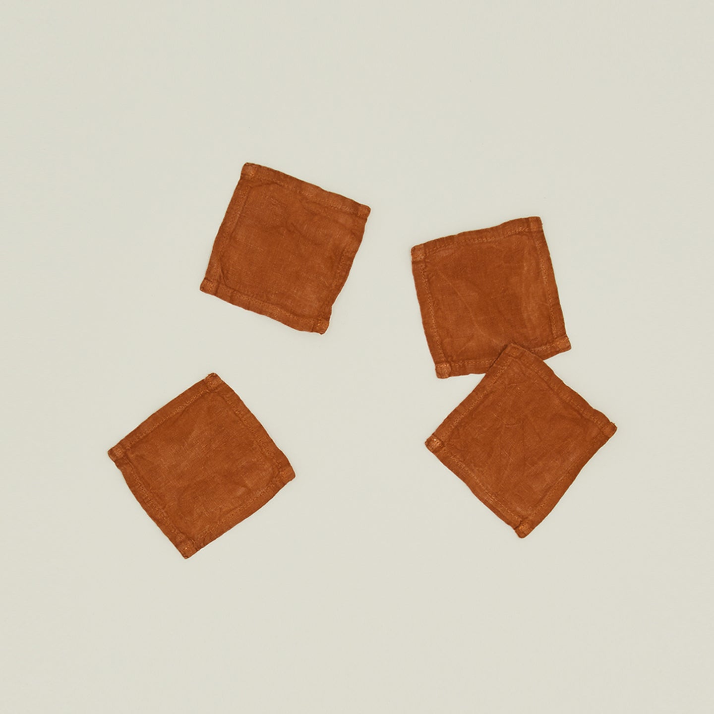 Simple Linen Cocktail Napkins, Set of 4 - Terracotta