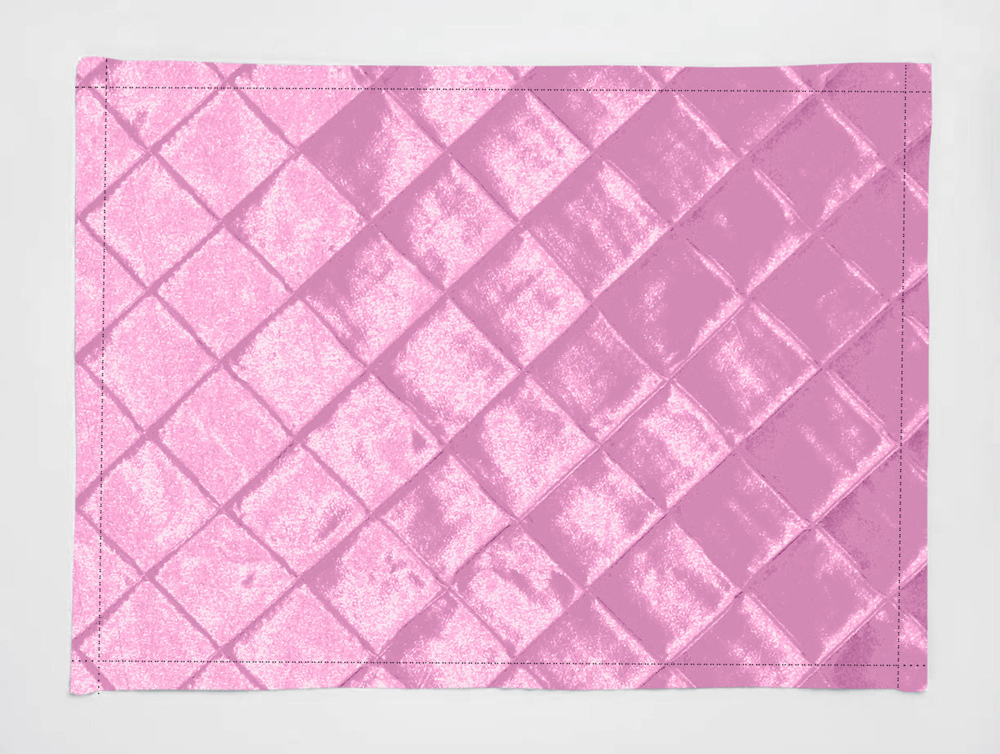 Cross-Stitch Pintuck Diamond Pattern Polyester Taffeta Dinner Table Placemats Holiday Home Decoration 13" x 19" (Pack of 4)