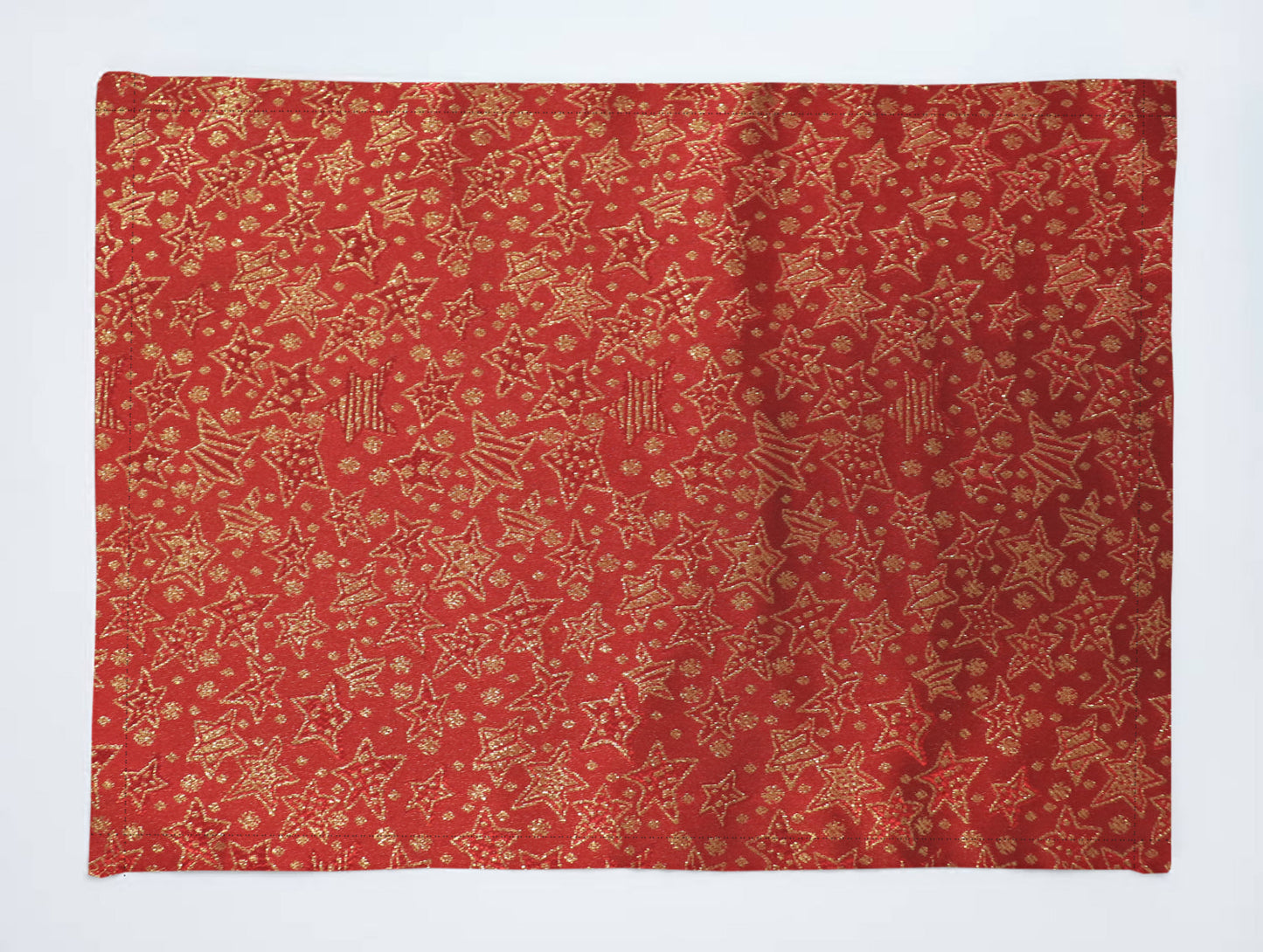 Stars Brocade Dinner Table Placemats Holiday Home Decoration 13" x 19" (Pack of 4)
