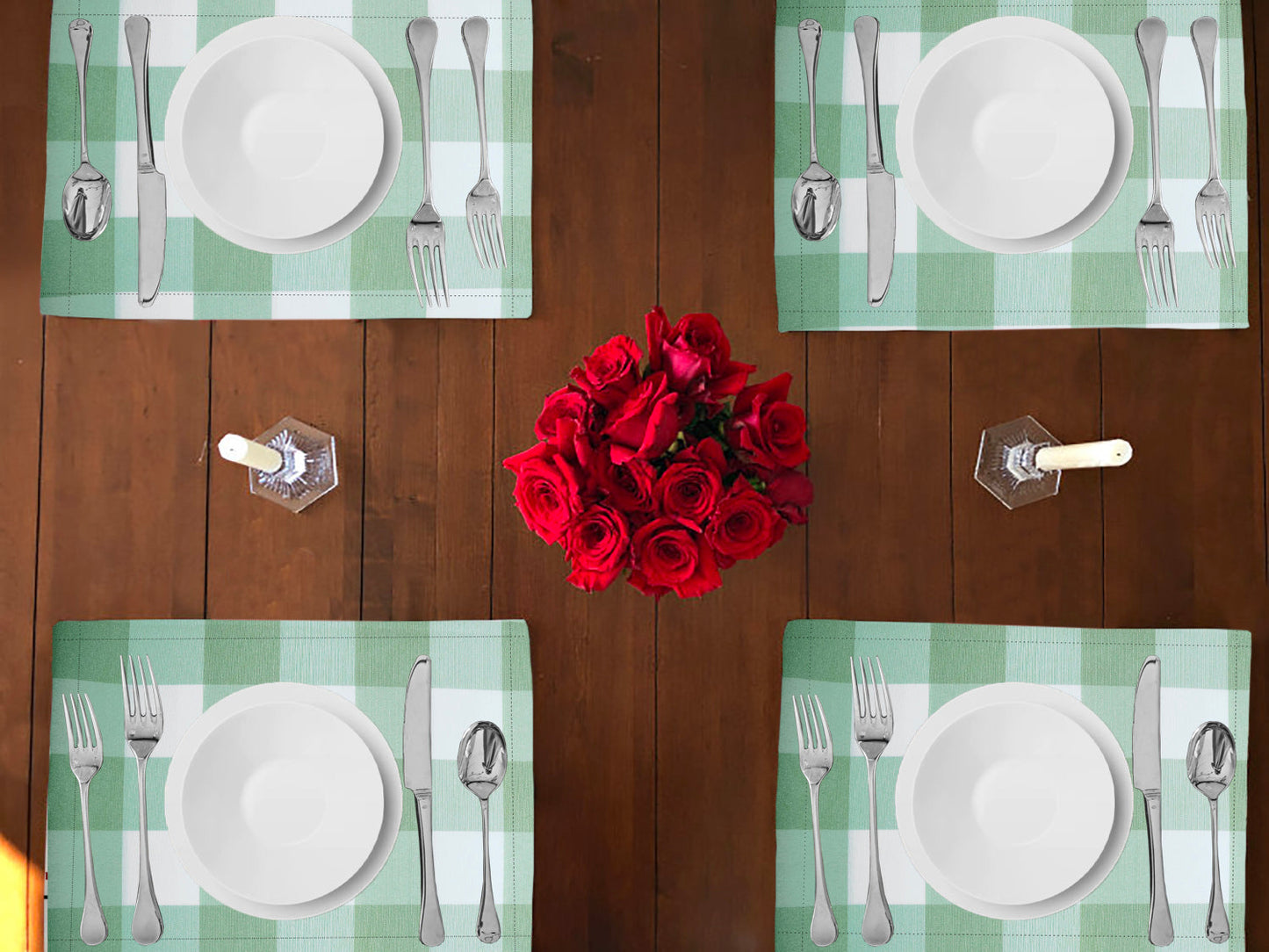 Buffalo Poplin Dinner Table Placemats Holiday Home Decoration 13" x 19" (Pack of 4)