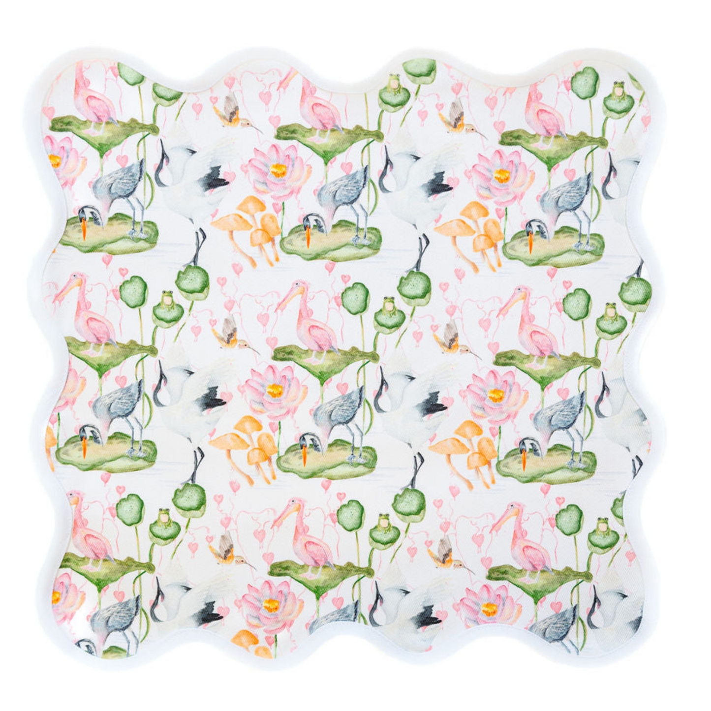 Square Scalloped Placemat, Waterlily