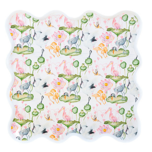 Square Scalloped Placemat, Waterlily