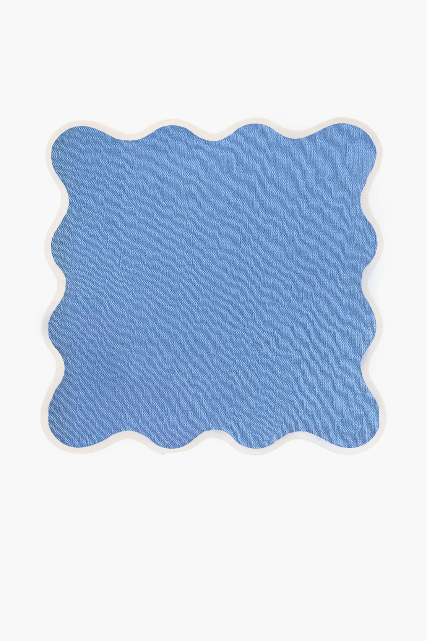 Cornflower Linen Scalloped Square