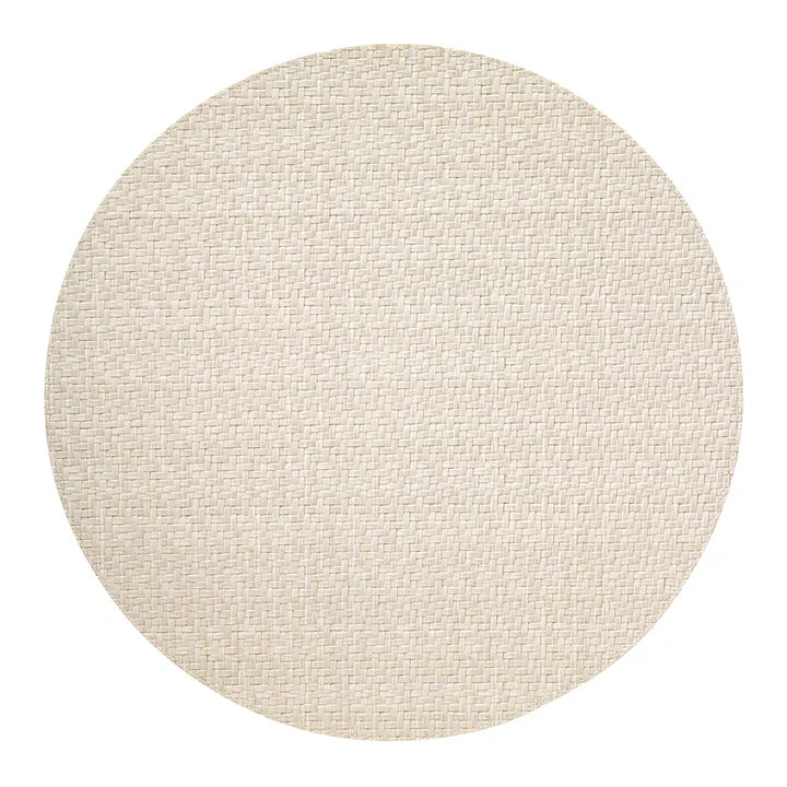 Wipeable Wicker Rnd Mat Cream