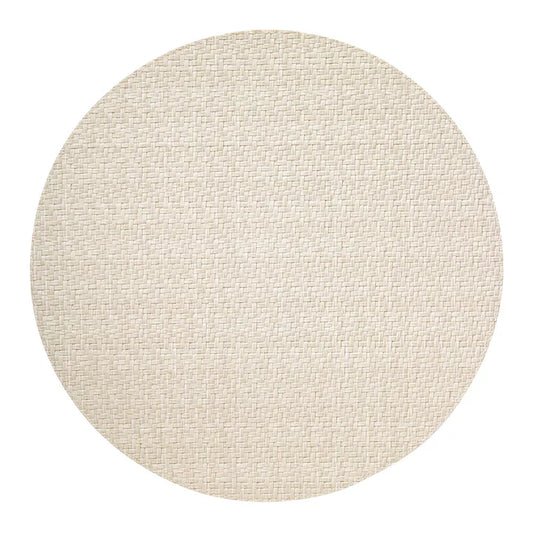 Wipeable Wicker Rnd Mat Cream