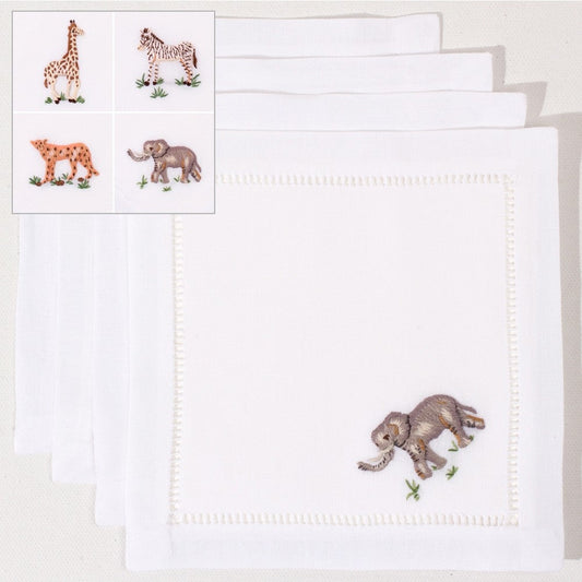 African Animal Cocktail Napkins - Set of 4