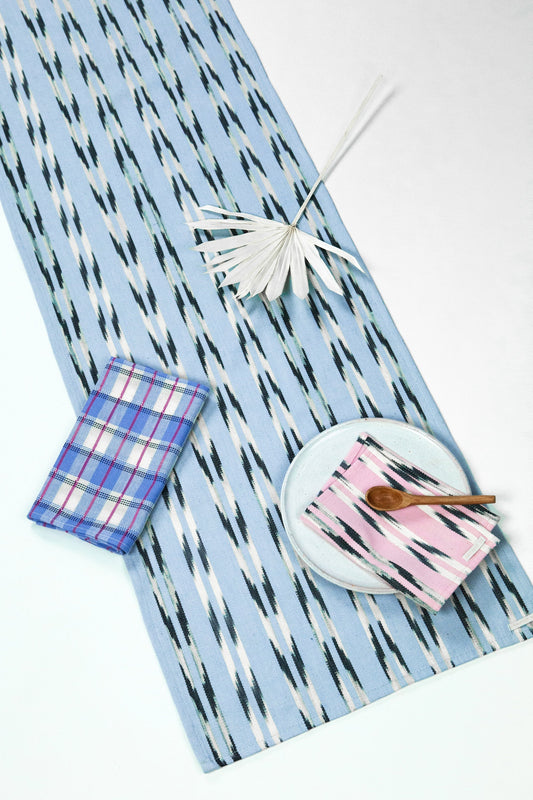 Archive New York Xela Light Blue Jaspe Table Runner Archive New York