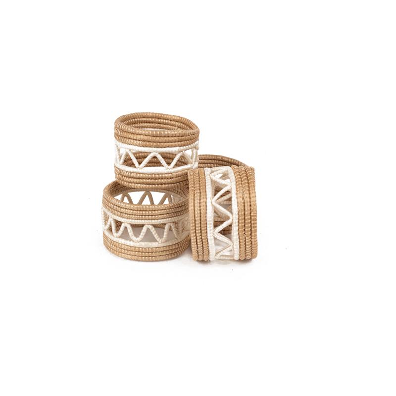Woven Napkin Ring Set - Zig Zag