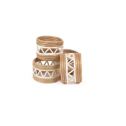Woven Napkin Ring Set - Zig Zag