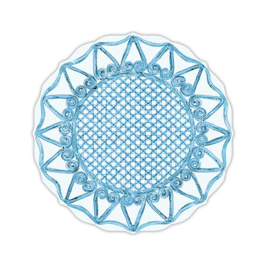 Blue Rattan Round Paper Placemats