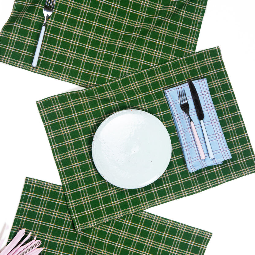 Chiapas Plaid Placemat Set Placemats Archive New York Forest