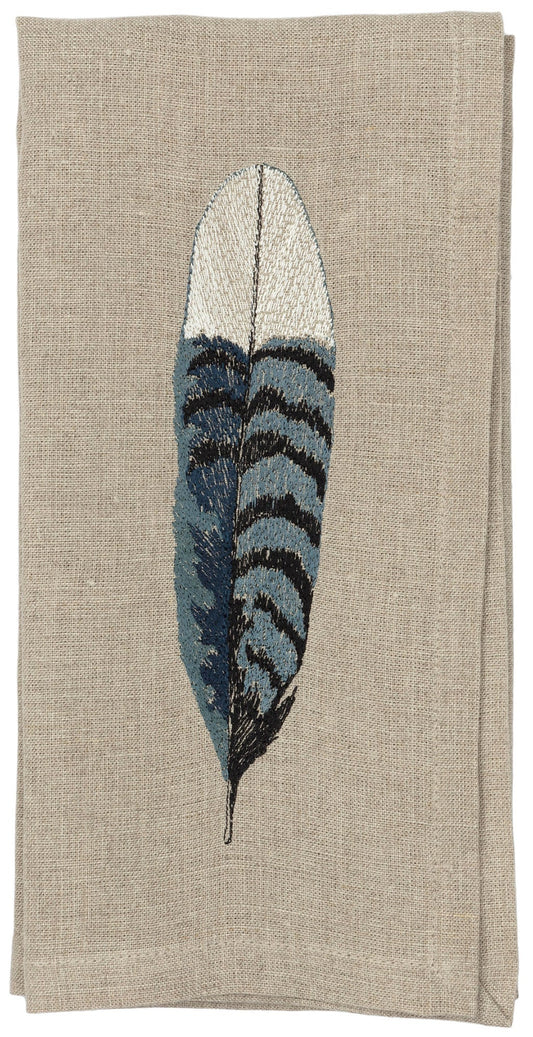 Blue Jay Feather Dinner Napkin