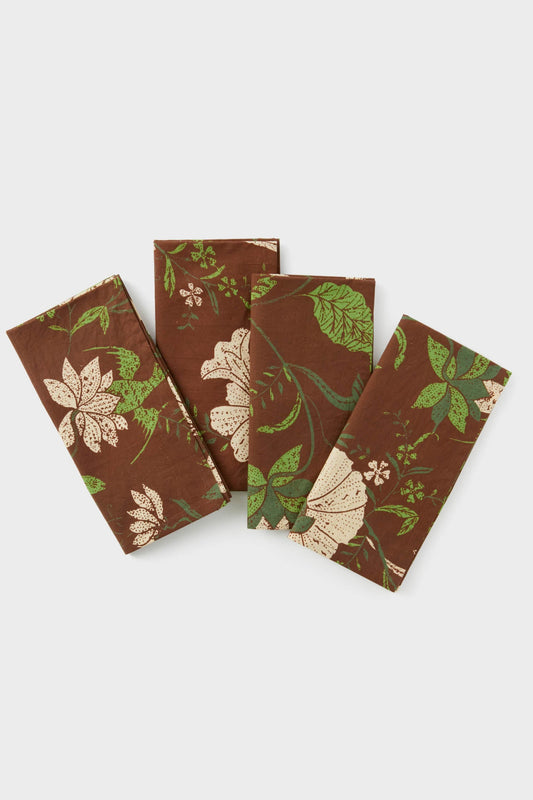 Woodland Floral Printed Napkins Set of 4