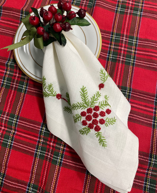 Winter Woods Embroidered Napkins