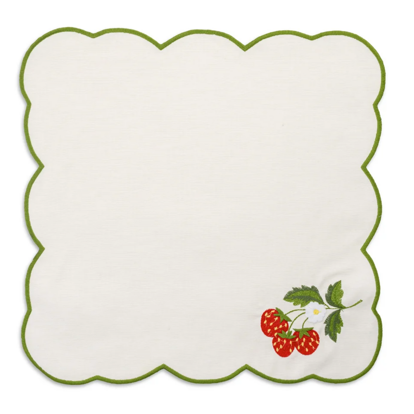 Strawberry Embroidered Placemat & Napkin Set